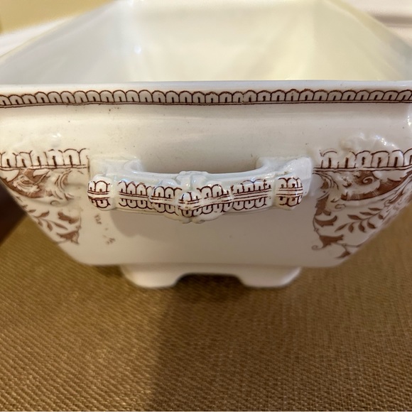 Antique T & R Boote TOURNAY Soup Tureen Brown Transferware , 1885 Aesthetic Move - Picture 3 of 13